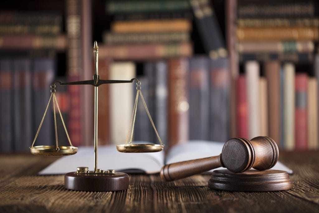 Scales of justice and gavel